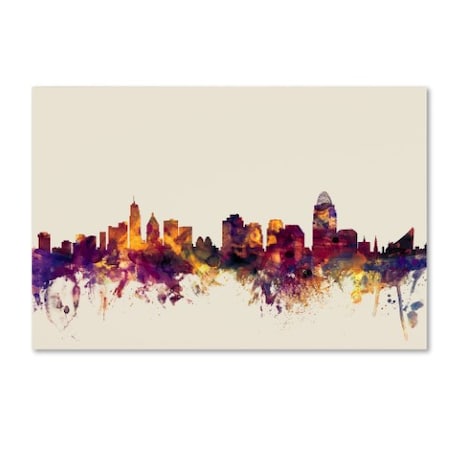 Michael Tompsett 'Cincinnati Ohio Skyline IV' Canvas Art,12x19